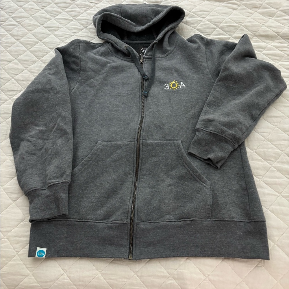 Gray 30A (Florida) dark gray full zip hoodie